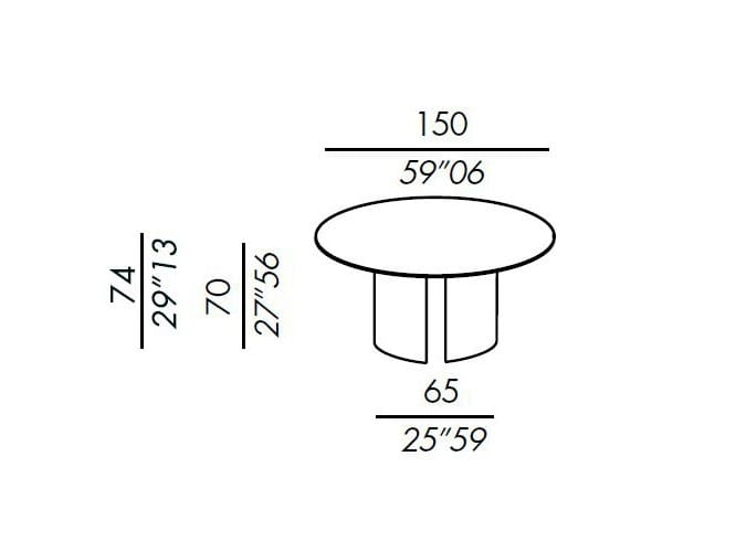 Круглый деревянный обеденный стол Meridiani ARCH-00102699 - Вид №8