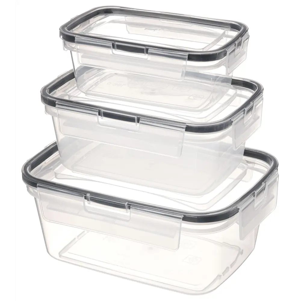 Контейнер для продуктов Idi Land 350/750/1300 мл полипропилен прозрачный 3 шт STLM-2098513