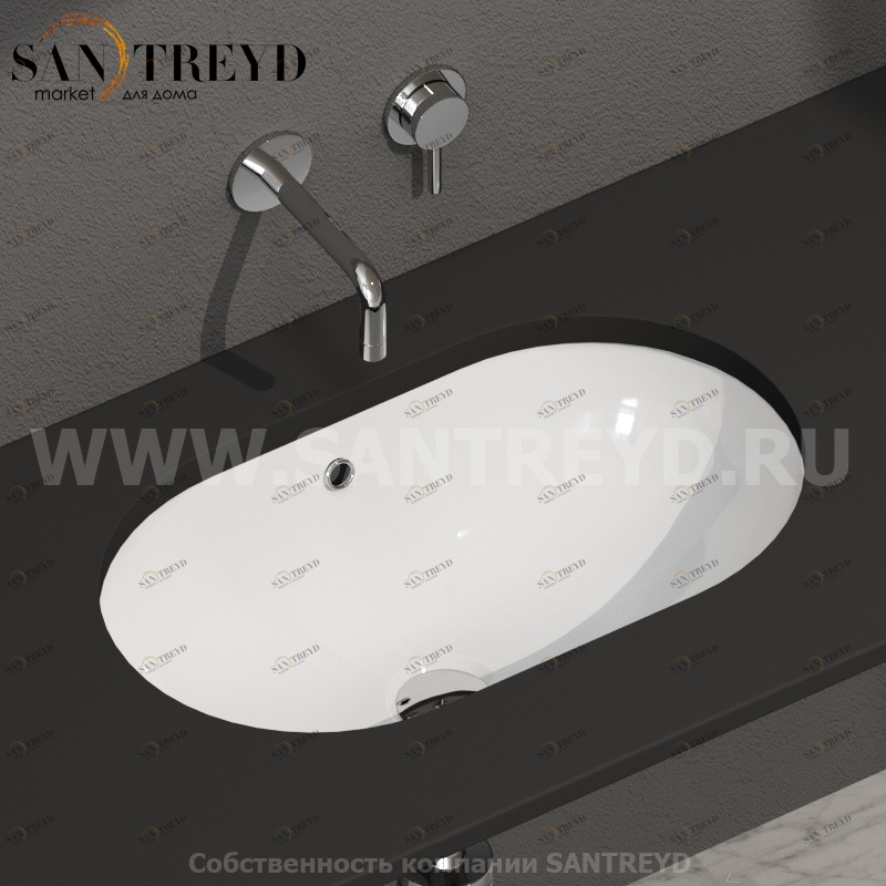 SC043BI Накладная раковина под столешницу  овальная Ceramica Globo FORTY3