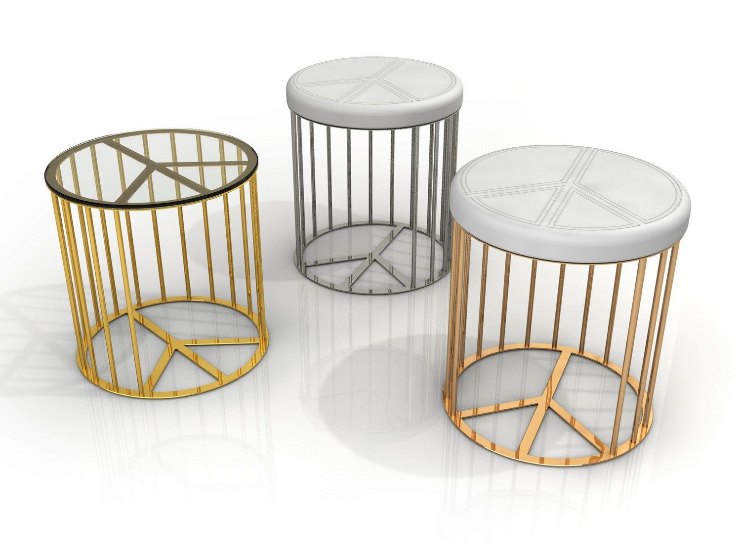 Круглый алюминиевый пуф altreforme ARCH-00123596 - Вид №2