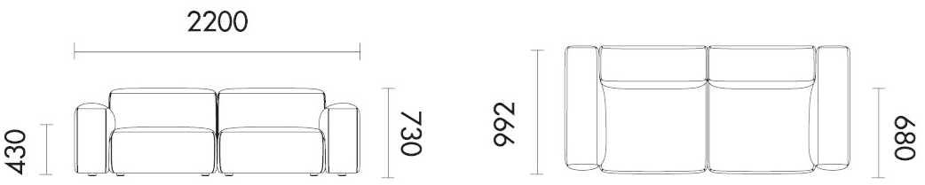 Grado Design 2-х местный кожаный диван Fatty Fat-sf-02 - Вид №10
