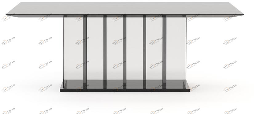 Stylish Club Прямоугольный обеденный стол из нержавеющей стали и дерева His Scf.hi11