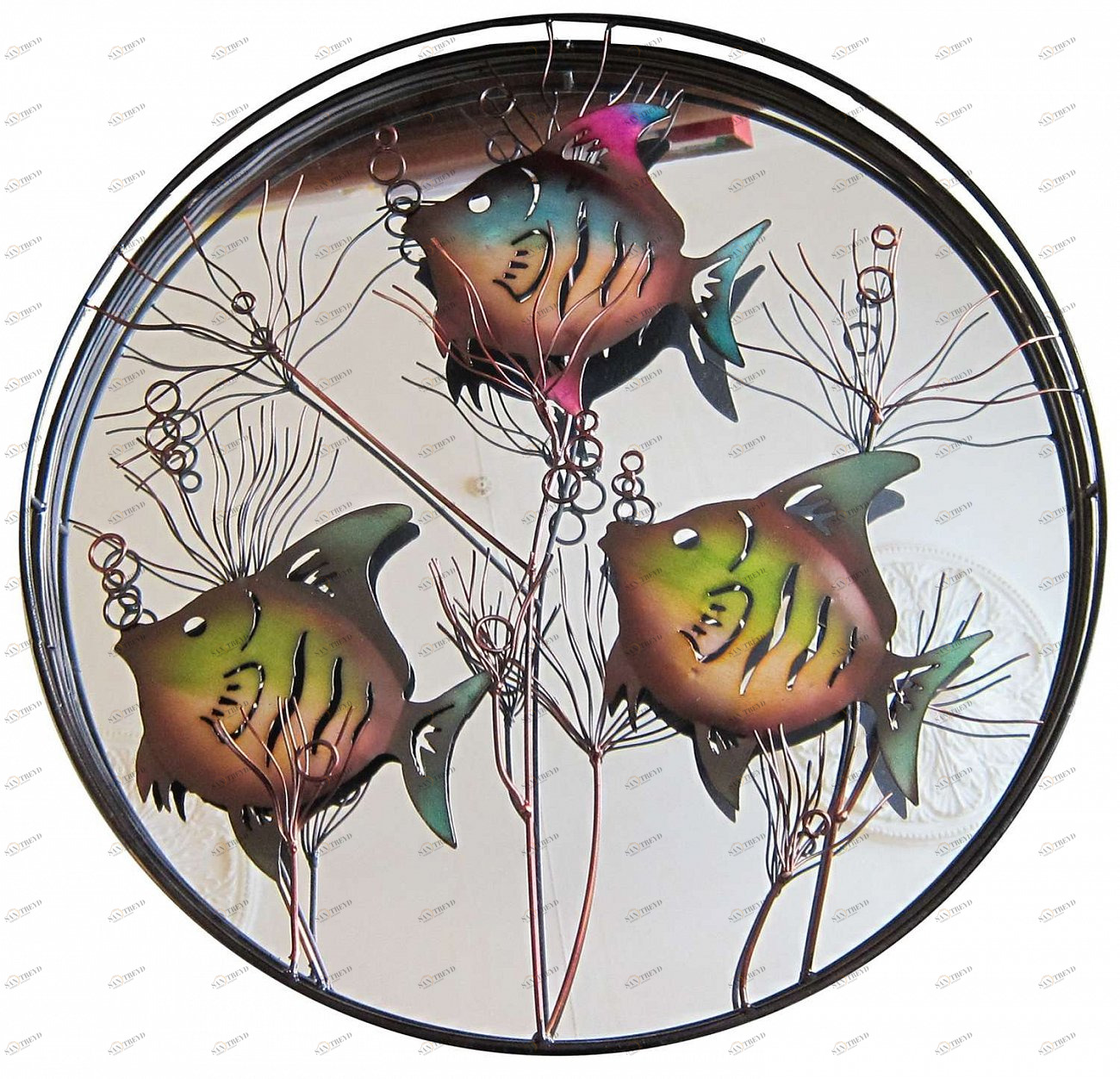 Настенное овальное панно "Рыбки" МИСТЕР ПРАЙС  117499 Разноцветный;зеркальный 