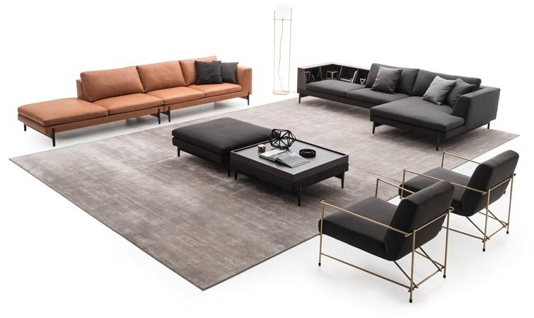 Ditre Italia Тканевый диван с шезлонгом и полкой для журналов Kim sun-id-1447132 - Вид №2