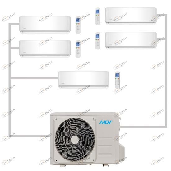 Мульти-сплит система MDV MD5O-42HFN1 на пять комнат Shivaki sun-id-369832