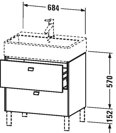 BR443401818 Brioso Тумбочка напольная Белый матовый, декор Duravit - Вид №1