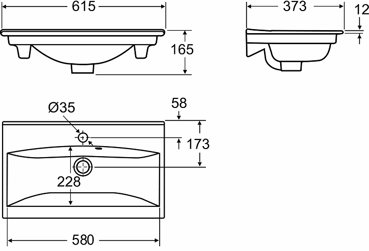16502 Накладная раковина на столешницу  прямоугольная IDO  - Вид №3