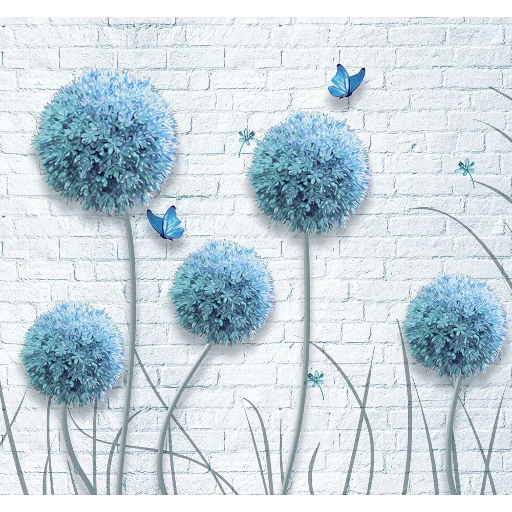 Фотообои «Цветочные шары» 3D флизелиновые 300x270 см L12-982 FBRUSH 3D FLIZART STLM-2191849