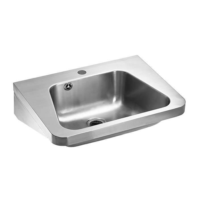 73362 Нержавеющий подвесной умывальник с отверстием для смесителя SANELA 