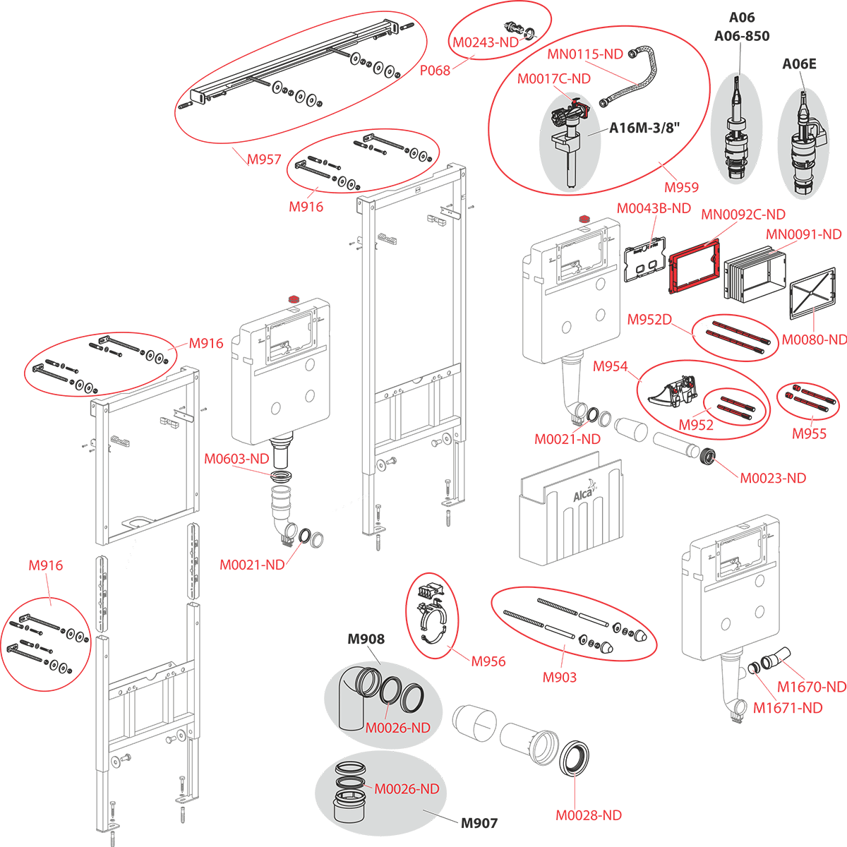 Скрытая система инсталляции с возможностью вентиляции для сухой установки (для гипсокартона) ALCAPLAST AM1011120VSÁDROMODUL - Вид №2