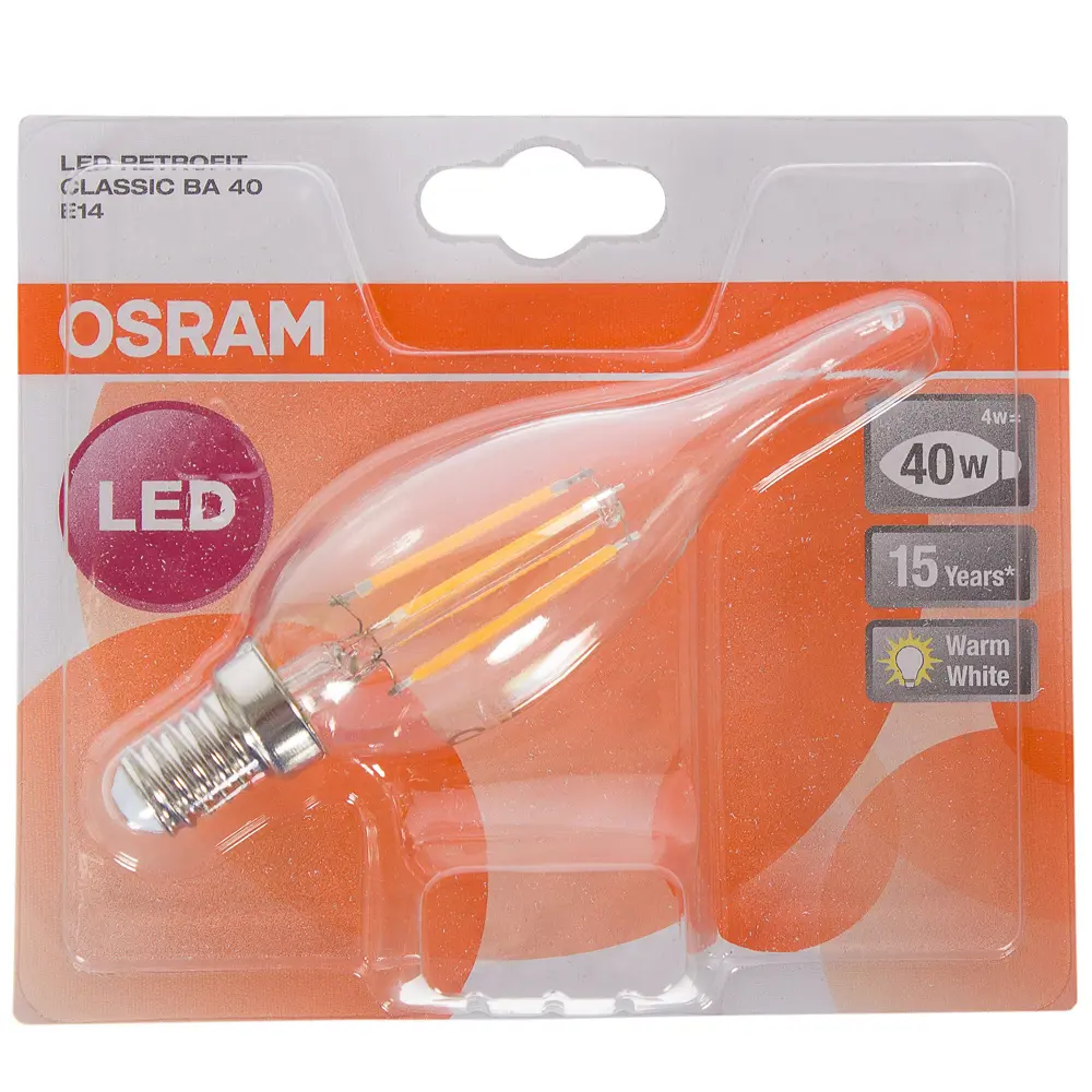 Лампа светодиодная Osram свеча на ветру E14 4 Вт 470 Лм свет тёплый белый STLM-2054761 - Вид №2