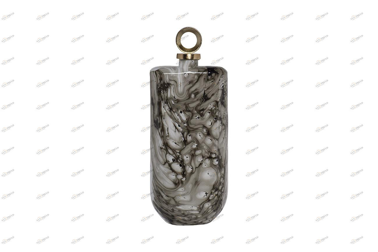 Ваза стеклянная с крышкой 19х48 см "Флакон" GARDA DECOR ДИЗАЙНЕРСКИЕ 00-3861218 Серый 