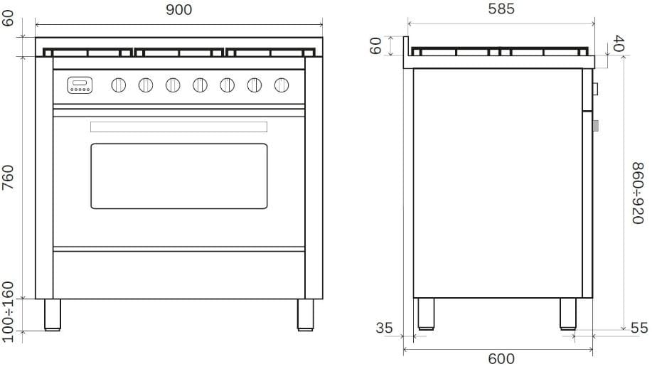Отдельно стоящая кухня из нержавеющей стали Ilve Pro Line ARCH-00122938 - Вид №3