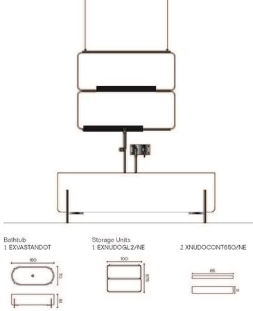 Зеркало с полкой для ванной комнаты Ex.T обнаженная ARCH-00098929 - Вид №5