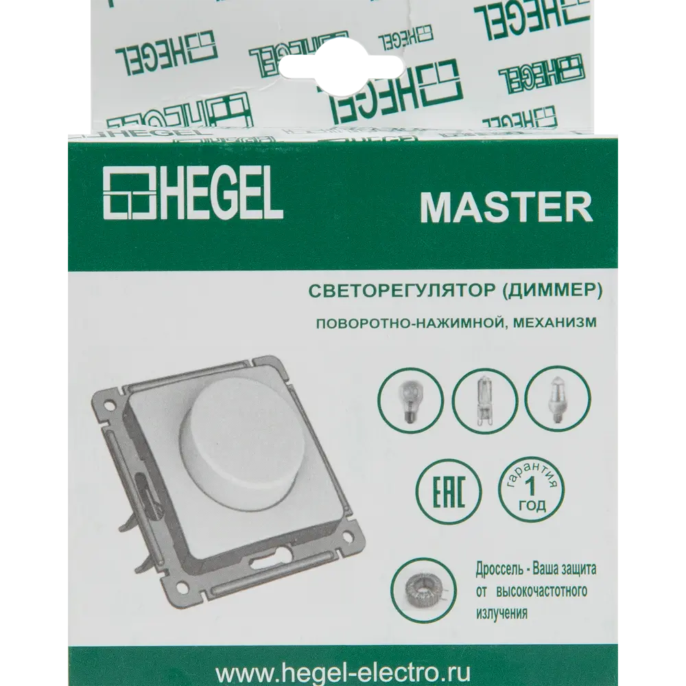 Диммер встраиваемый Hegel поворотно-нажимной цвет белый STLM-2109650 - Вид №6