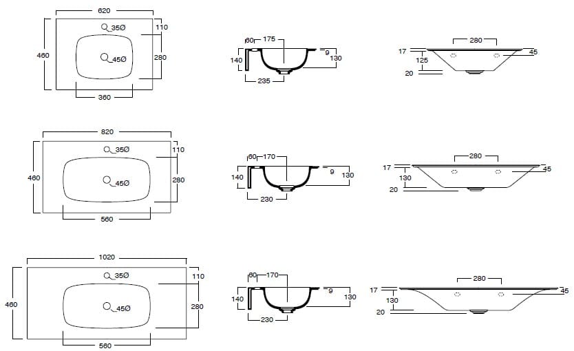 Подвесной умывальник с столешницей Alice Ceramica NUR ARCH-00061981 - Вид №3