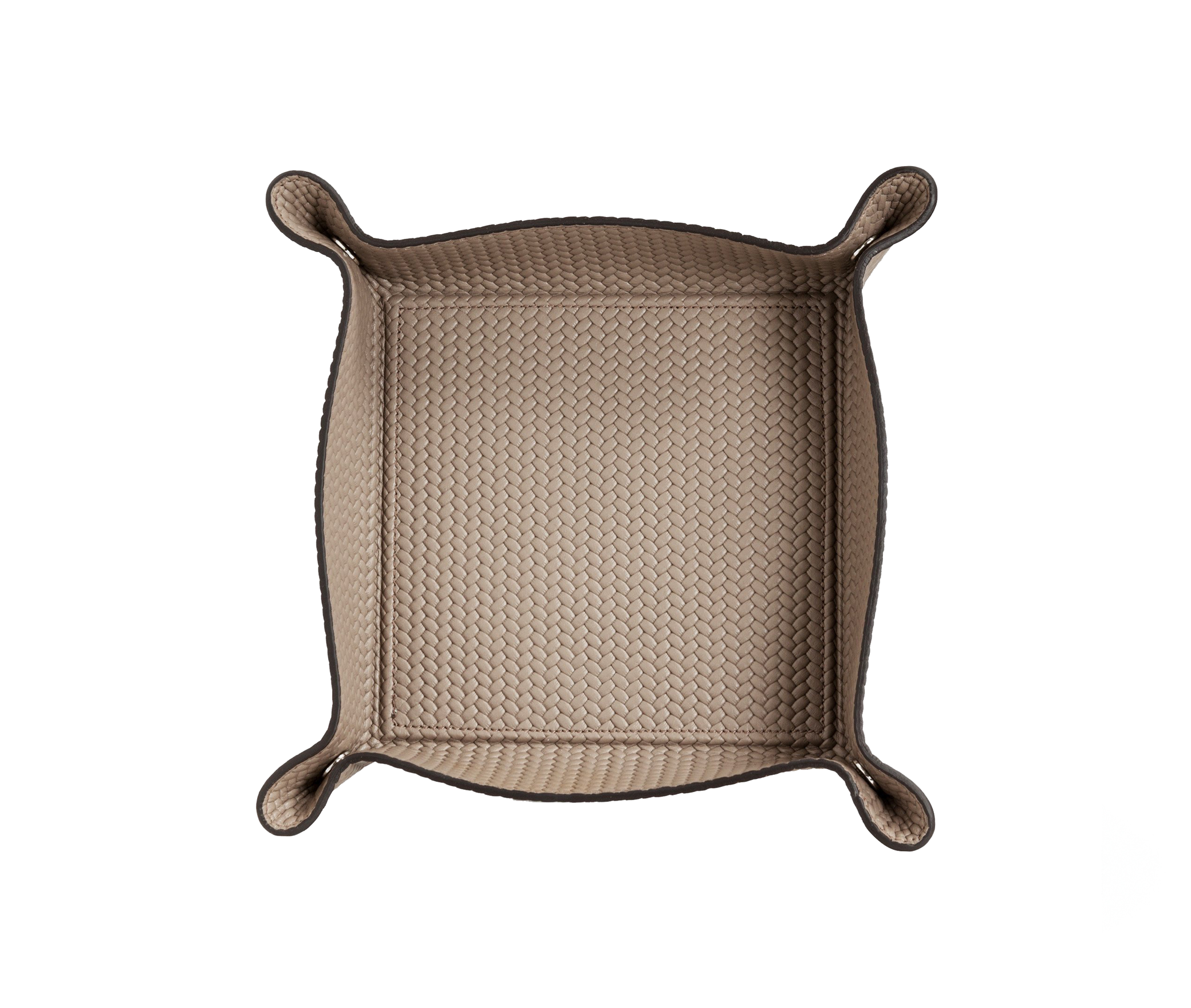 Квадратный поднос для мелочей - 22X22 см / тканая кожа_coffee Pinetti 00.1129.061.015 - Вид №4