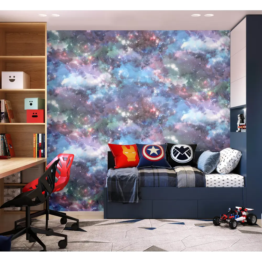 Обои флизелиновые Ovk design Железный человек синий фон 1.06x10 м 10651-01 84253396 STLM-2163884 - Вид №2