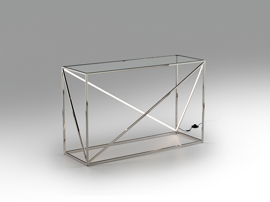 098617 Консоль с подсветкой LED сталь Schuller Moonlight