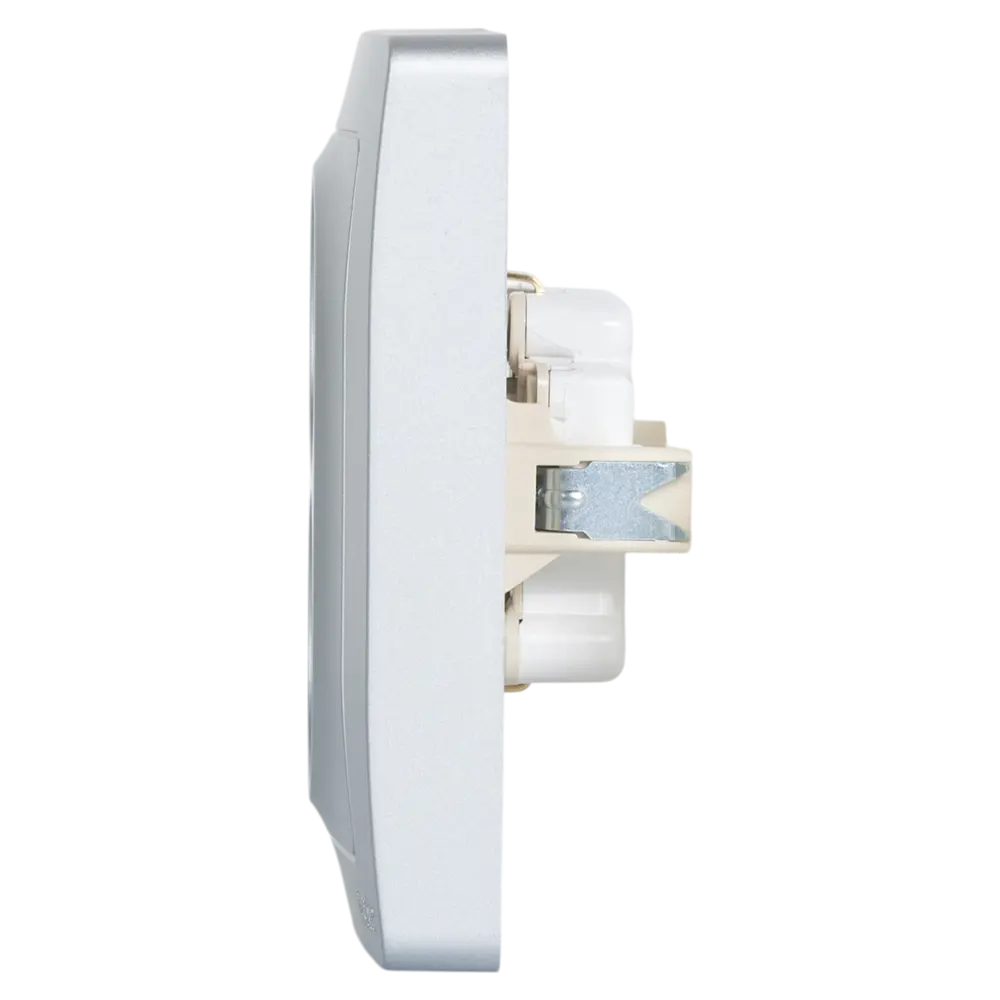 Розетка двойная встраиваемая Systeme Electric Blanca с заземлением со шторками цвет алюминий STLM-2070451 - Вид №3