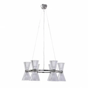 Люстра подвесная хром 6 ламп Newport 3616/C NEWPORT ДИЗАЙНЕРСКИЕ 00-3834277 Прозрачный;хром