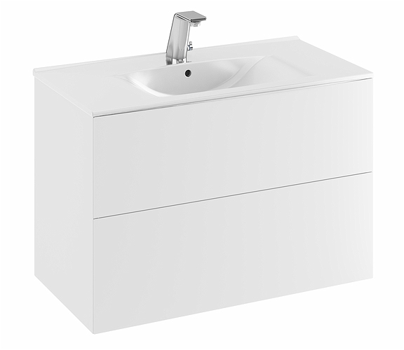 9751073111 IDO Elegant напольная тумба под умывальник для мебели, с двумя ящиками, W = 600 мм, W1 = 610 мм, темно-серый - Вид №4