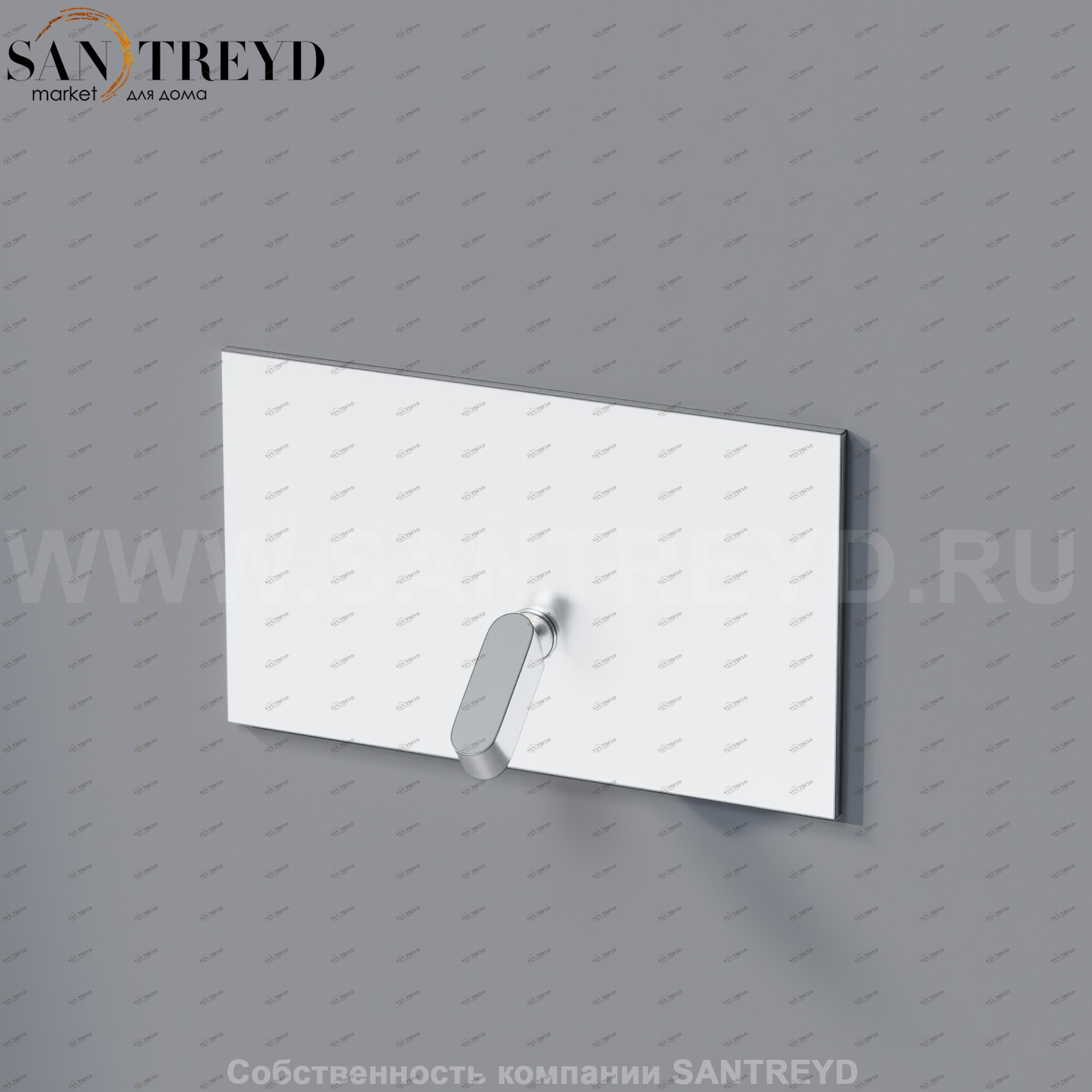 Agape SQUARE Встроенный однорычажный джойстиковый смеситель для ванны или душа хромированный матовый ARUB1012NSP