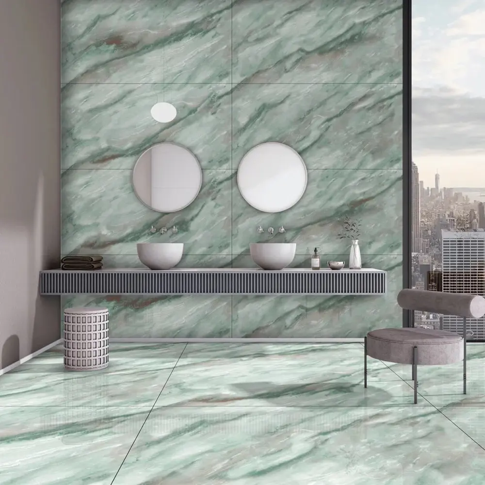 Глазурованный керамогранит End Cleto Green 60x120 см 1.44 м² полированный цвет зеленый 89378306 STLM-2190058 Santreyd