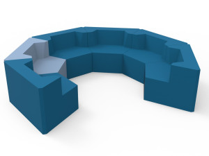 Изогнутый диван для контракта из пены QM