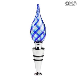 2419 ORIGINALMURANOGLASS Бутылочная пробка из муранского стекла в полоску + коробка  см
