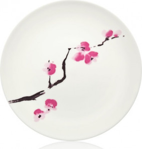 10646724 Dibbern Набор тарелок закусочных Dibbern "Вишни в цвету" 21см (цветная), 4шт Фарфор костяной