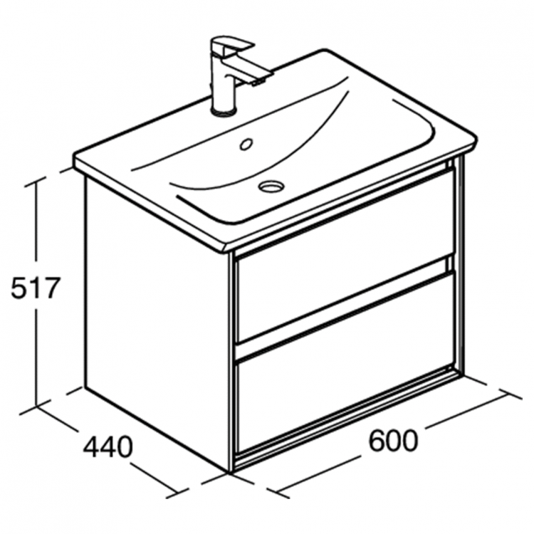 E0818UK Тумба для раковины 60 см Ideal Standard CONNECT AIR - Вид №3