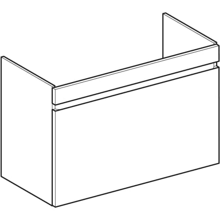 501.905.JK.1 Шкафчик для раковины Geberit Renova Plan, с одним выдвижным ящиком и одним внутренним выдвижным ящиком Geberit  - Вид №36