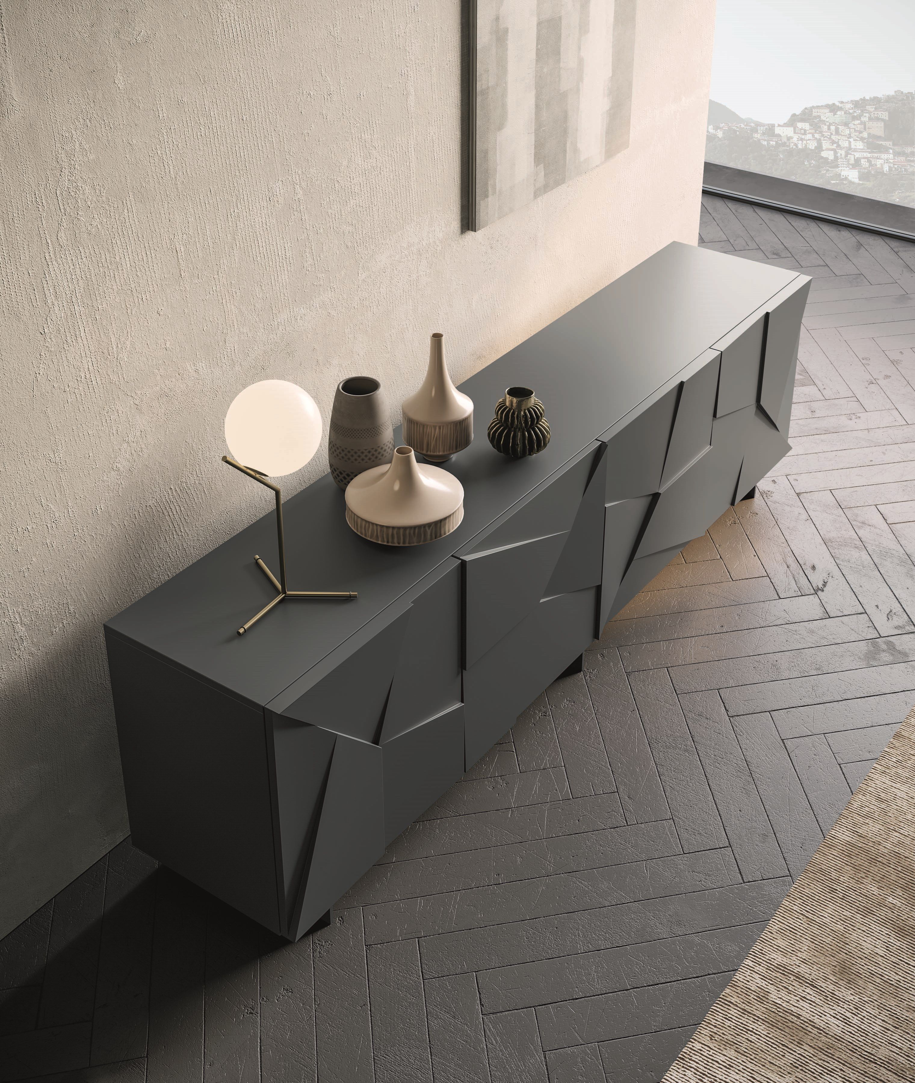 Деревянный шкаф с распашными дверями Dall'Agnese бетон ARCH-00032024 - Вид №4