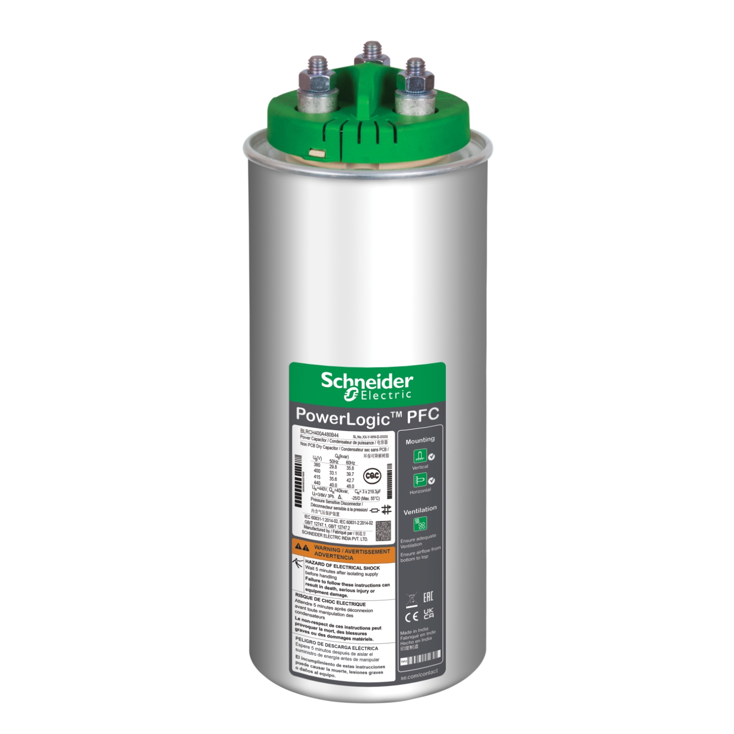 BLRCH400A480B52 Конденсатор VarPlus Can 40 кВАр 520В Schneider Electric PowerLogic 