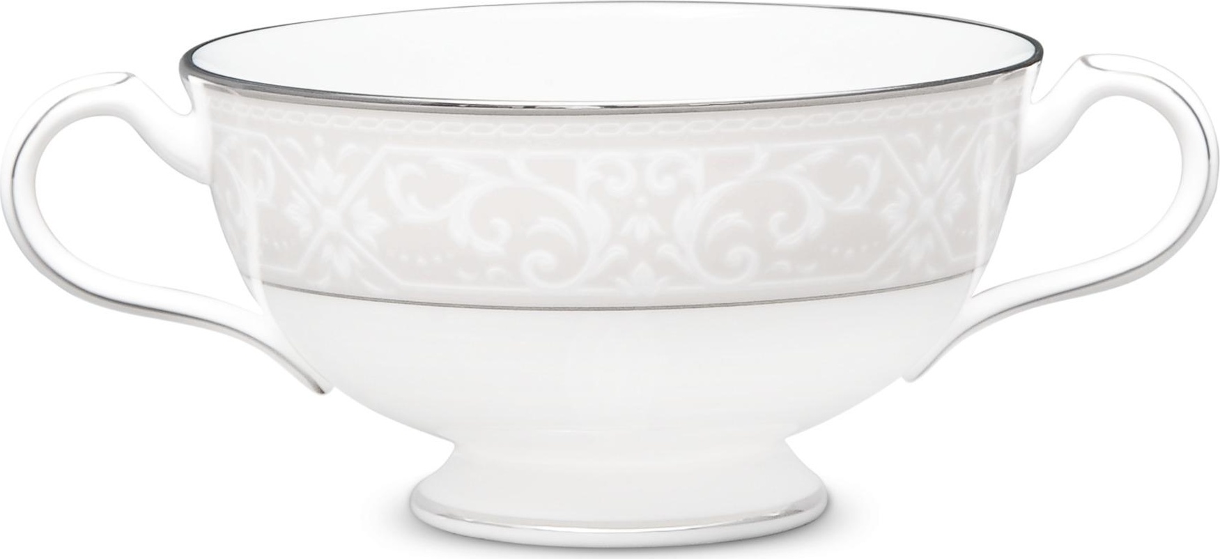 54828 Noritake Чашка суповая Noritake "Монтвейл, платиновый кант" 210мл Фарфор костяной 
