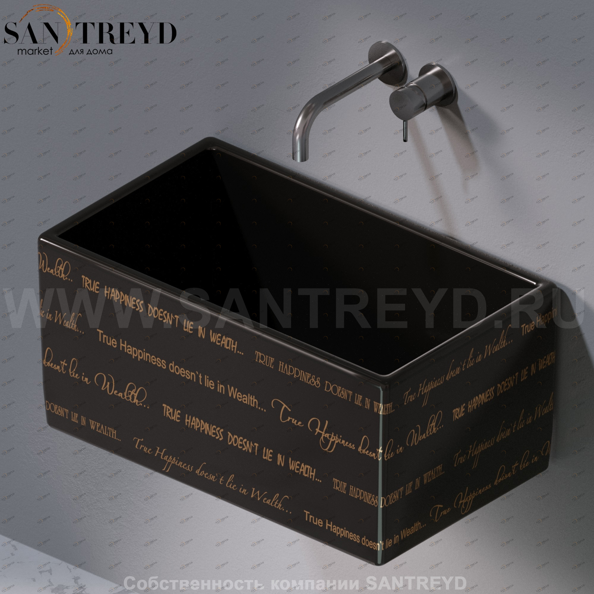 L112421G Подвесная раковина настенная прямоугольная A. e T. Italia Tower черная AeT ITALIA