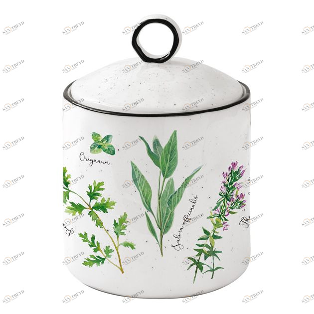 Банка фарфоровая для сыпучих продуктов 15,5 см белая Herbarium EASY LIFE HERBARIUM 00-3946435 Белый 