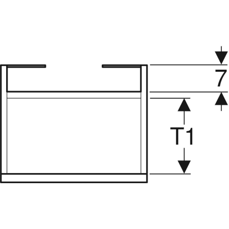 501.902.01.1 Шкафчик для раковины Geberit Renova Plan, с одной дверью Geberit  - Вид №2