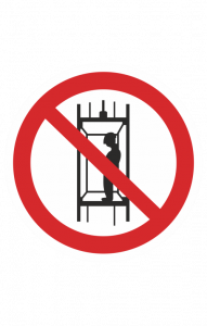 68330 Знак "Запрещается подъем людей по шахтному стволу (запрещается транспортировка пассажиров) ( P 13 )  Запрещающие знаки размер 100 х 100 мм
