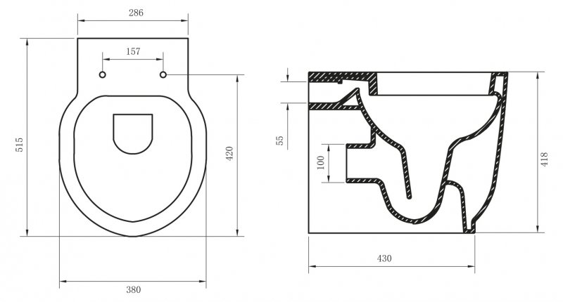 Унитаз приставной BelBagno SABRINA Приставной унитаз напольный Белый BELBAGNO Sabrina Китай - Вид №4