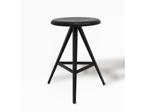 Низкий табурет из ясеня с подставкой для ног