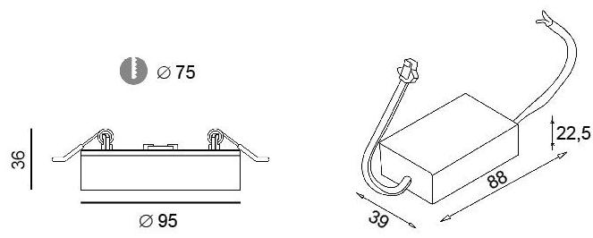 Terzo Light Встраиваемый алюминиевый светодиодный светильник  C132.2-c132d.2  - Вид №1