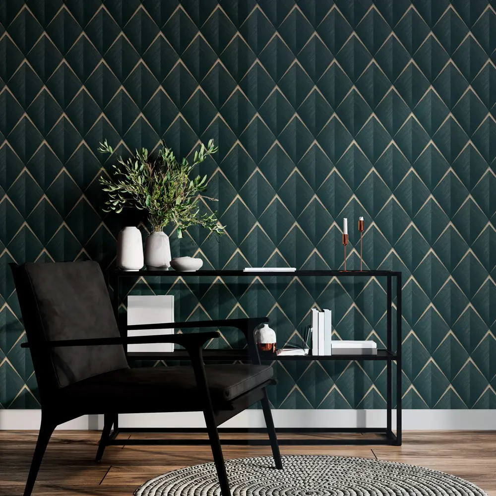 Флизелиновые обои WALLSECRET Artique изумрудные для стильного интерьера 89372713 STLM-1353238 - Вид №3