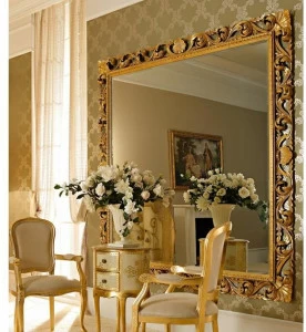 Andrea Fanfani Квадратное настенное зеркало сусальным золотом Opera 1085-1