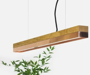 GANTlights Светодиодный подвесной светильник из дуба и меди C