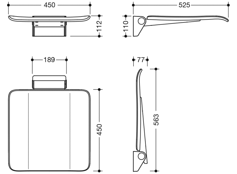900.51.20260 складное сиденье HEWI System 900 - Вид №6