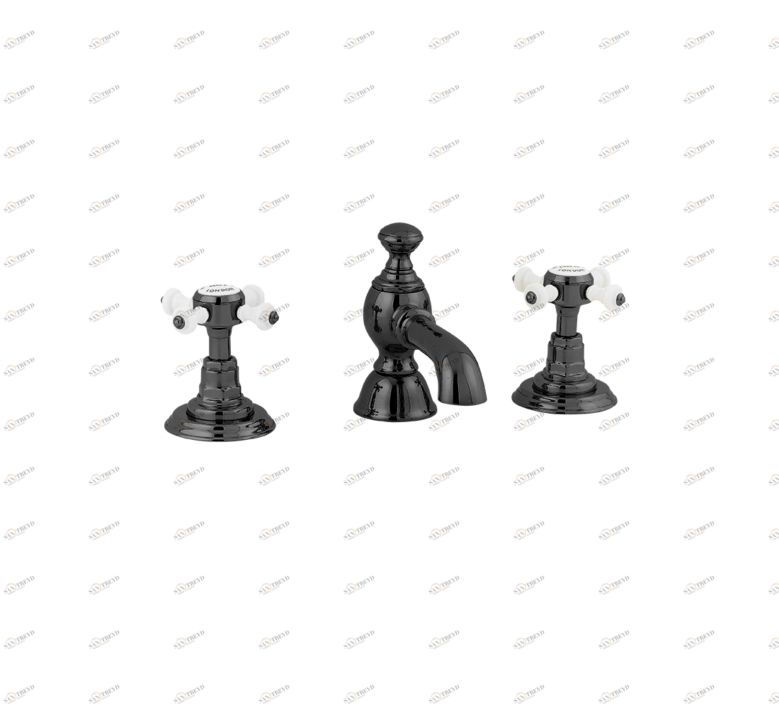 Gentry Home Смеситель для раковины от центра к центру 2 отверстия под смеситель 200 мм Chelsea Темный никель GH102274