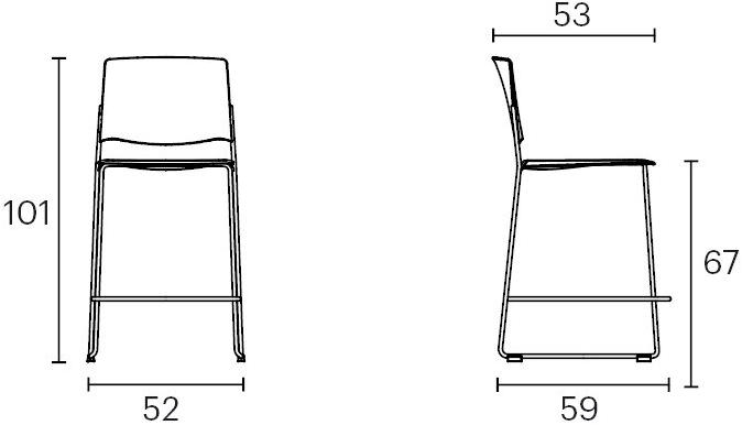 ENEA Высокий табурет из полипропилена со спинкой Ema sun-id-1420579 - Вид №9