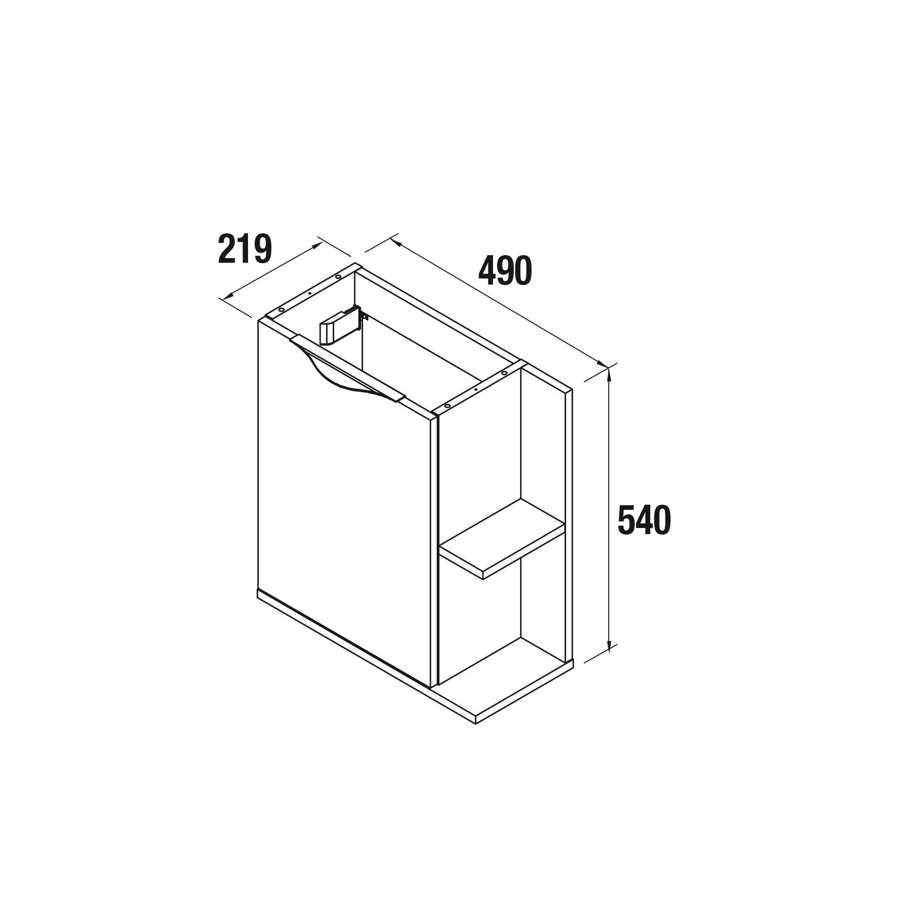 26832 SALGAR Мебель для умывальника MARTHA 490 двусторонняя 1 дверца ALSACIA Эльзасия  - Вид №3